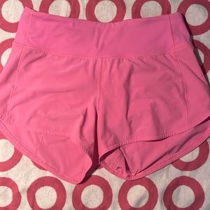 pink lululemon shorts sporty althetic teen women size 6 barely used hot pink six